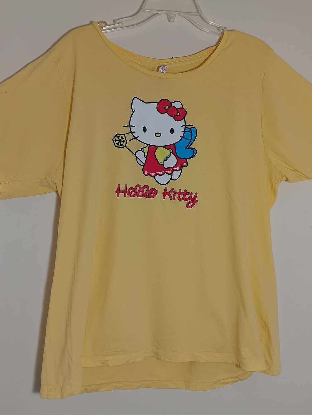 Hello Kitty Yellow Graphic Tee with Red & Blue Accents